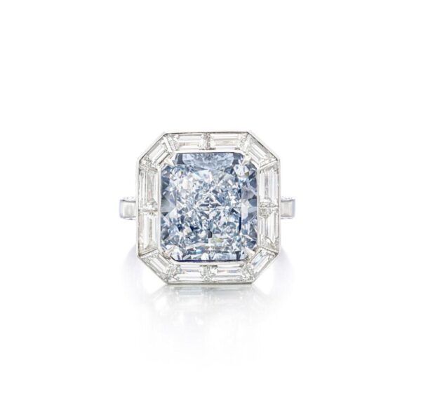 9.01 CT FANCY BLUE DIAMOND RING - #RR-91FB - Image 2