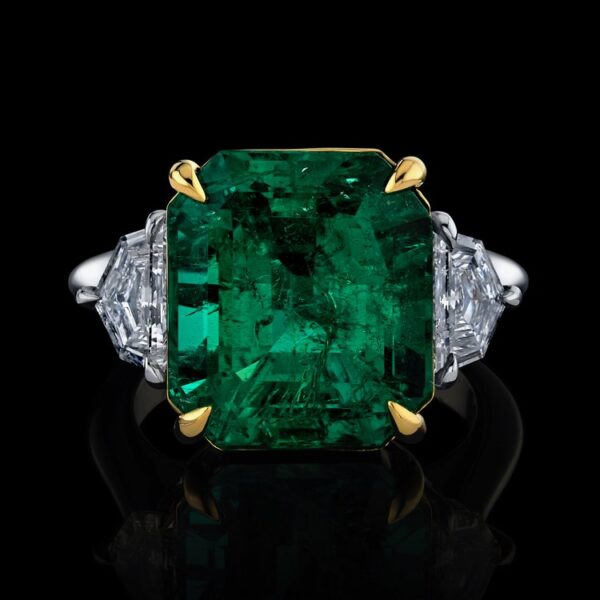 9.49CT COLUMBIAN EMERALD & DIAMOND RING - Style #R9086