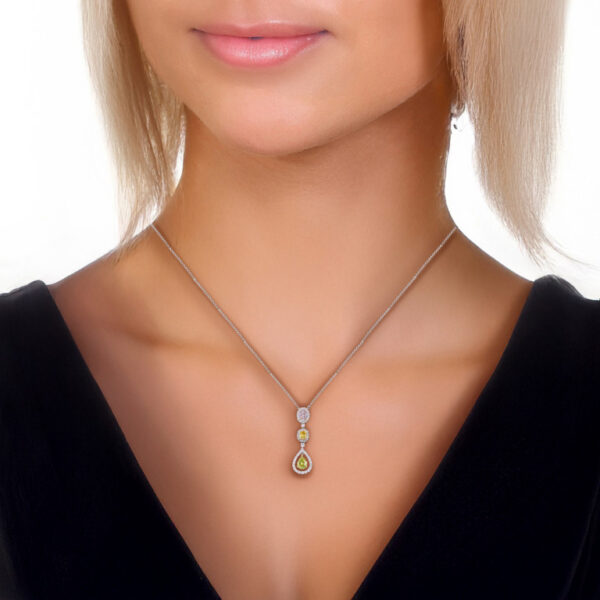2.22CTTW Multi Color Natural Diamond Drop Necklace - NK35406 - Image 3