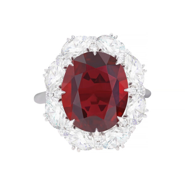 9.03CT Mozambique Oval Ruby and Diamond Ring - RG47067 - Image 3