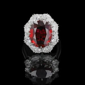 9.03CT Mozambique Oval Ruby and Diamond Ring - RG47067