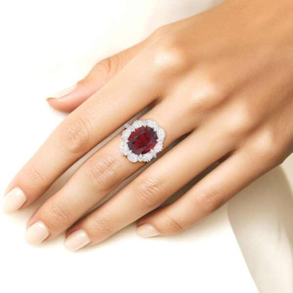 9.03CT Mozambique Oval Ruby and Diamond Ring - RG47067 - Image 2