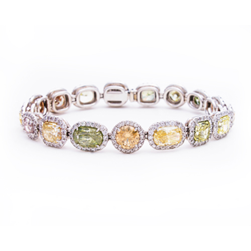 Sparkling Diamond & Gemstone Bracelet in White Gold Sparkling Diamond & Gemstone Bracelet in White Gold