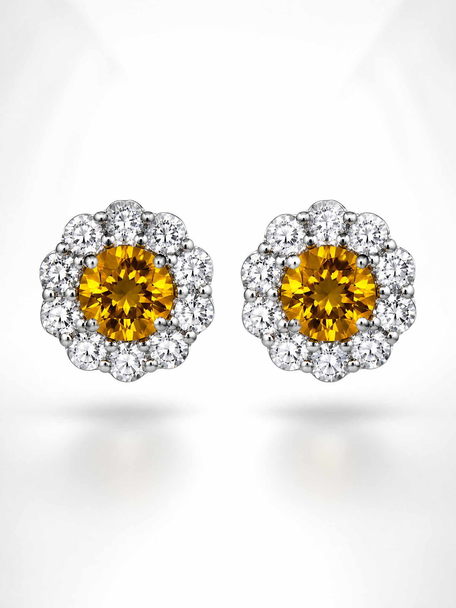 .95 CTTW ORANGE DIAMOND EARRINGS STYLE #NCOE-95 - Image 4