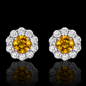 .95 CTTW ORANGE DIAMOND EARRINGS STYLE #NCOE-95