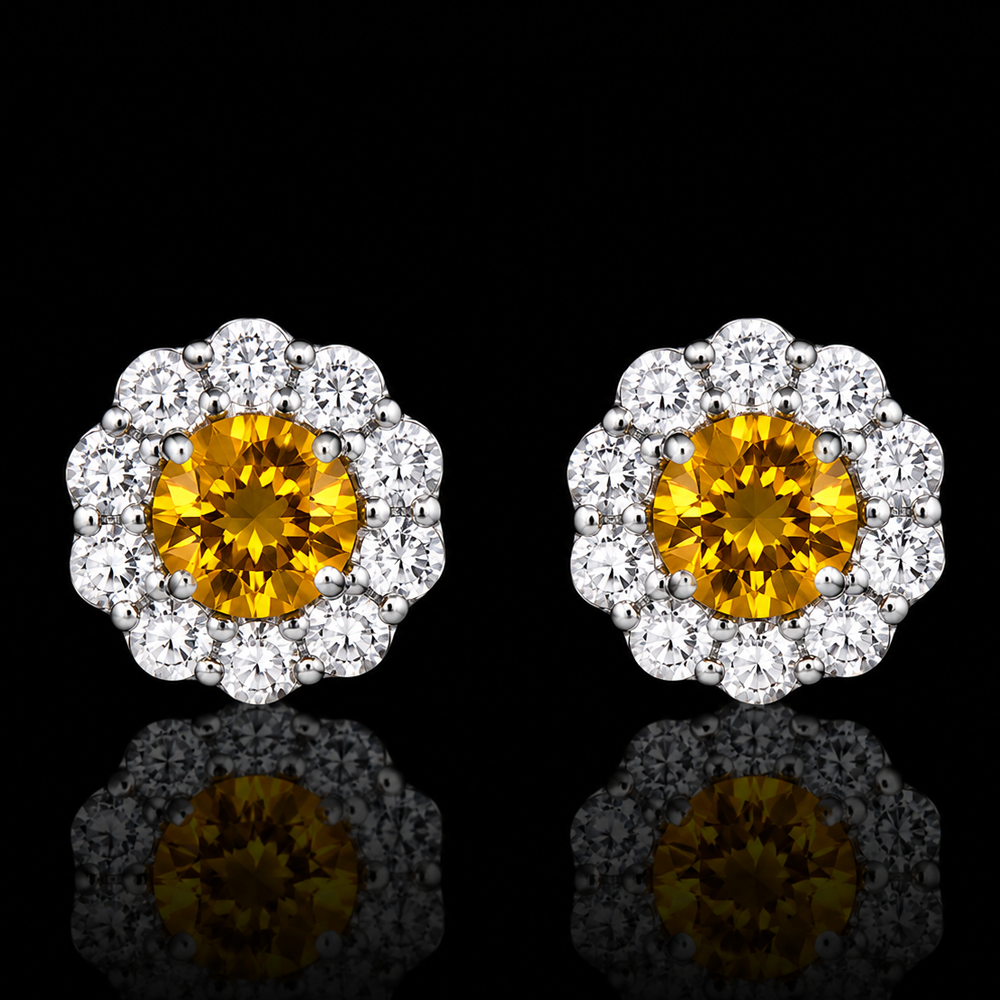 .95 CTTW ORANGE DIAMOND EARRINGS STYLE #NCOE-95