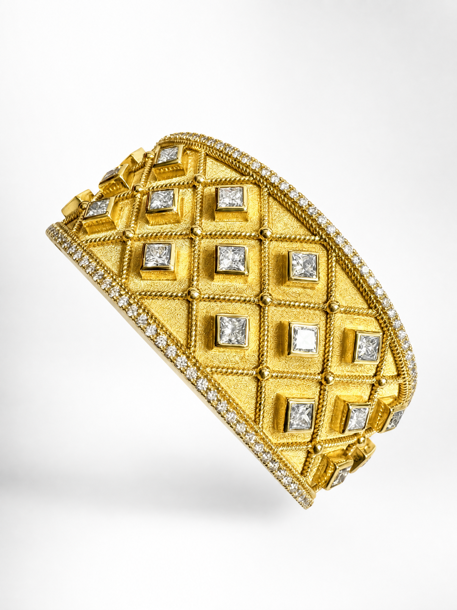 7.76CTTW 18K YELLOW GOLD AND DIAMOND BANGLE BRACELET- STYLE #GG-835 - Image 4