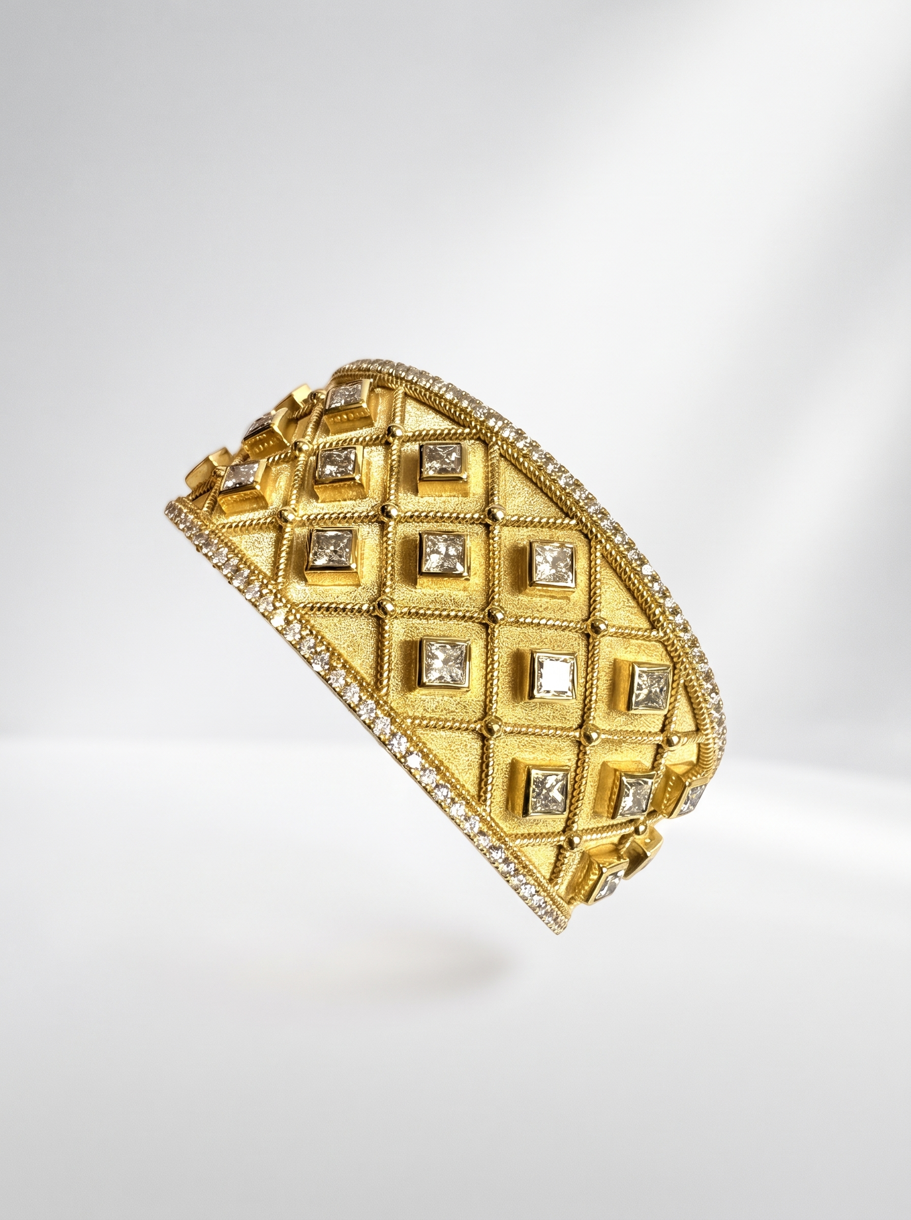 7.76CTTW 18K YELLOW GOLD AND DIAMOND BANGLE BRACELET- STYLE #GG-835 - Image 5